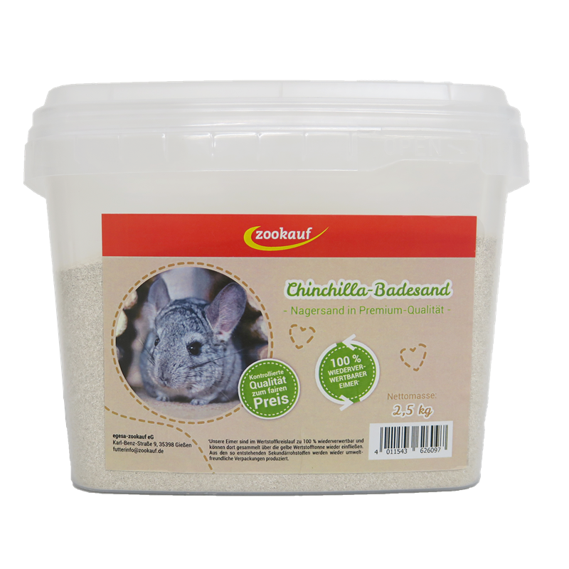 zookauf Nager Premium Badesand für Chinchilla und andere Nager im Eimer 2,5 kg
