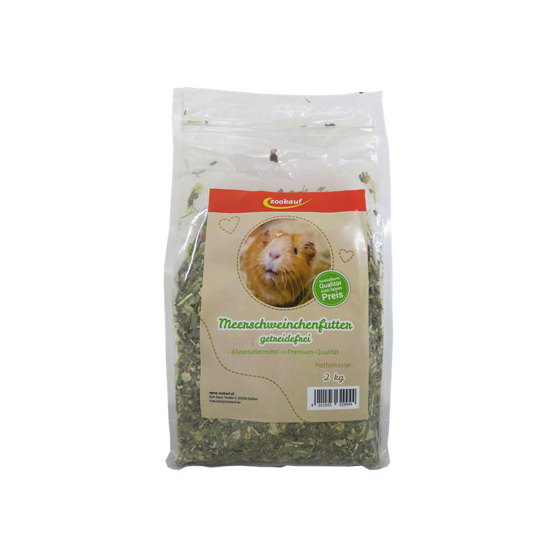 zookauf Meerschweinchenfutter Premium getreidefrei 2 kg