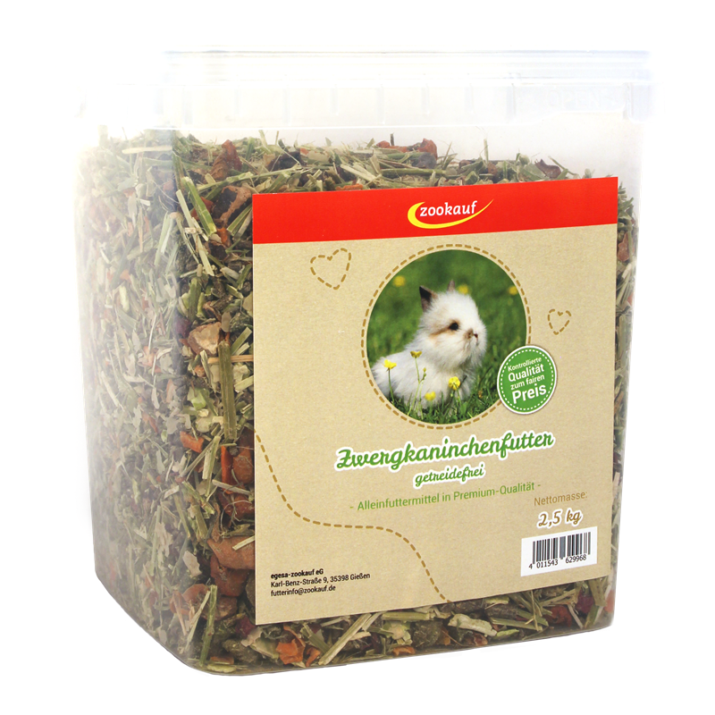 zookauf Zwergkaninchenfutter Premium getreidefrei 2,5 kg