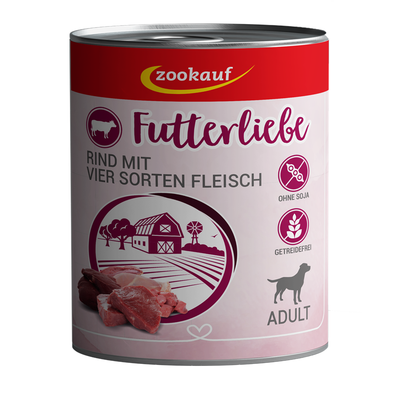 zookauf Adult Rind mit 4-Sorten Fleisch 800 g