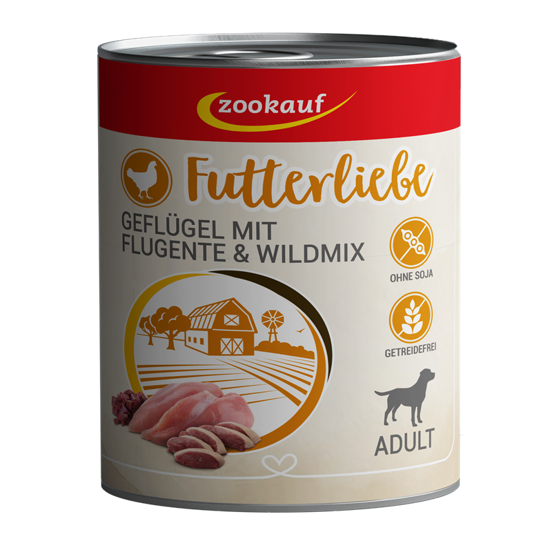 zookauf Adult Geflügel mit Flugente + Wildmix 800 g