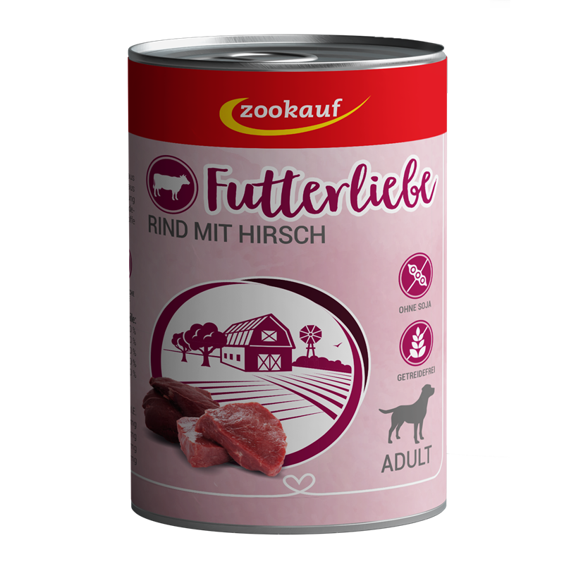 zookauf Futterliebe Adult Rind mit Hirsch 400 g