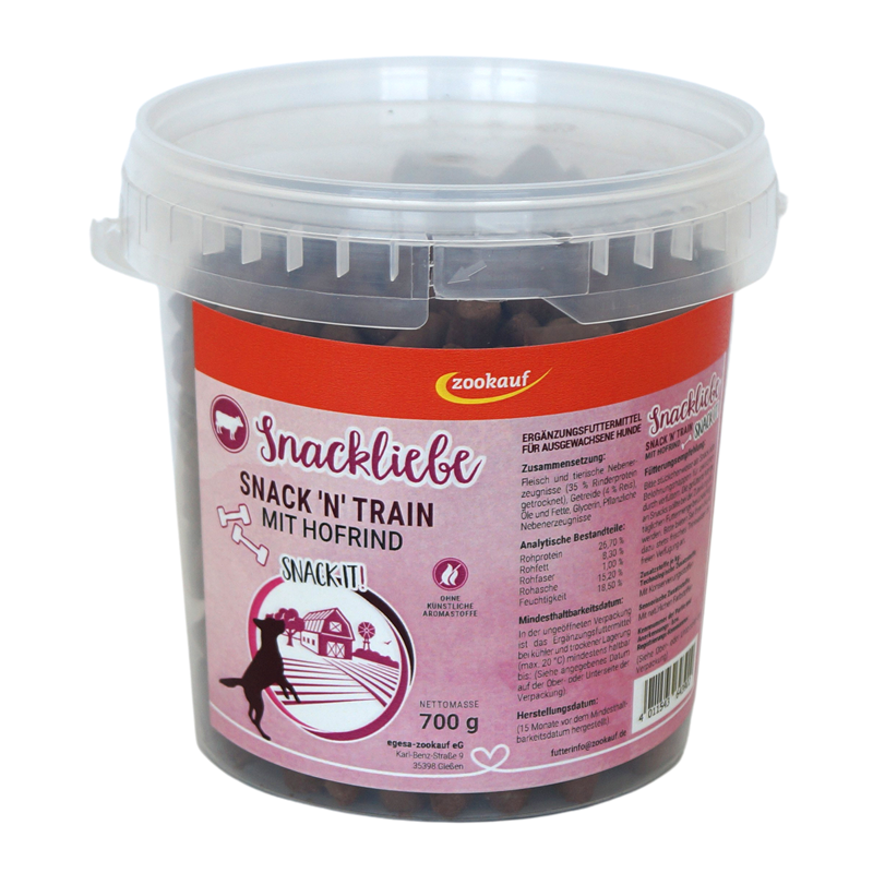 zookauf Snackliebe Snack n Train Hofrind 700 g