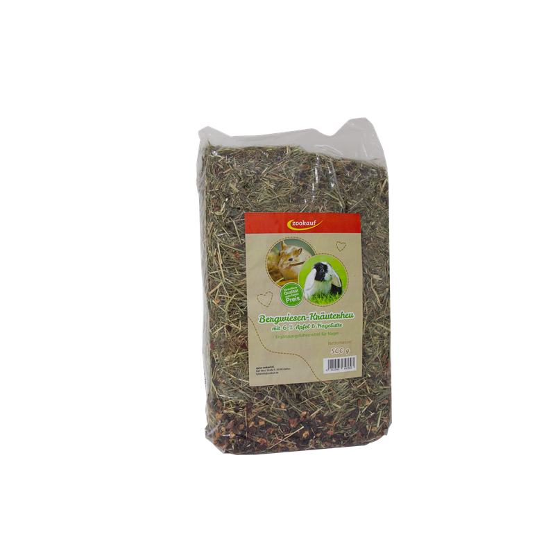 zookauf Nager Premium Bergwiesen-Kräuterheu Apfel & Hagebutte 500 g