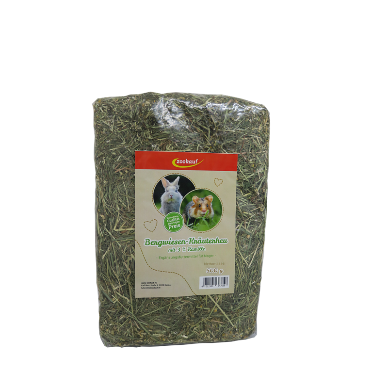 zookauf Nager Premium Bergwiesen-Kräuterheu Kamille 500 g