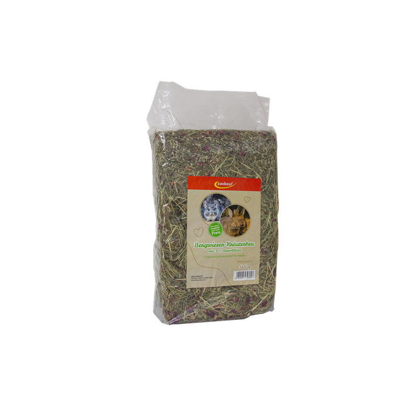 zookauf Nager Premium Bergwiesen-Kräuterheu Rosenblüten 500 g