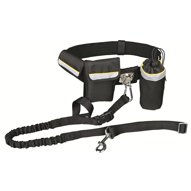 Trixie Bauchgurt mit Leine schwarz Gurt 60-120 cm/40 mm, Leine 1,00-1,35 m/ 25 mm