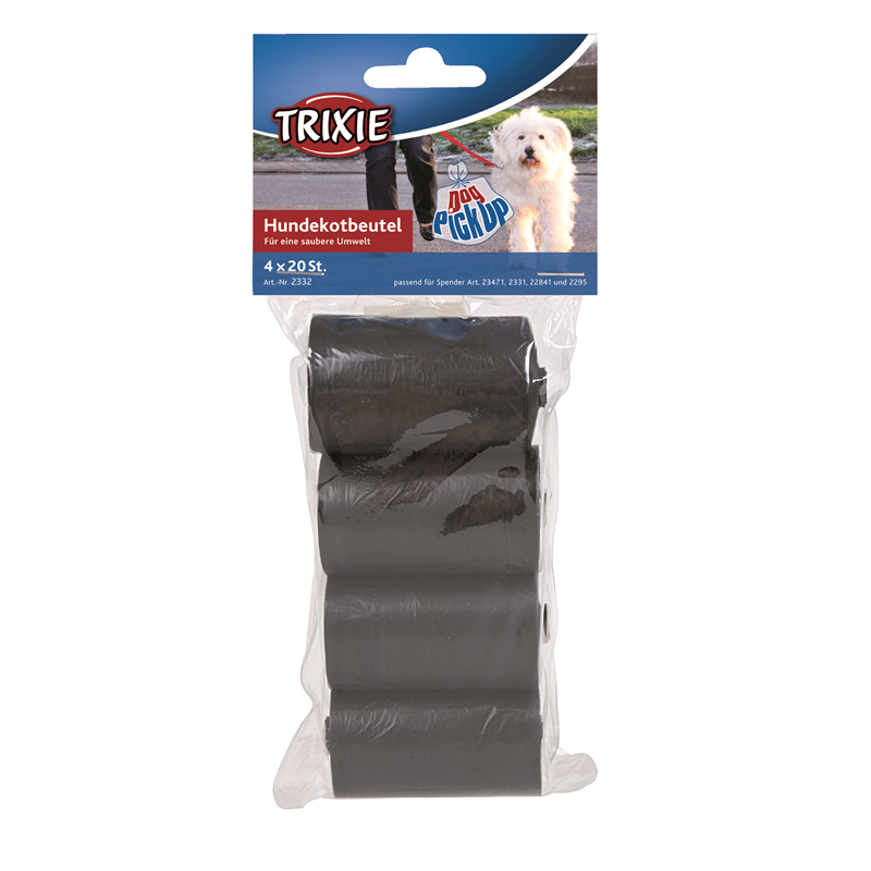 Trixie Dog Pick Up Hundekotbeutel schwarz M 4 Rollen a´20 Beutel