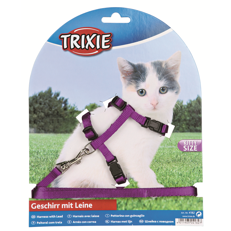 Trixie Kätzchengeschirr mit Leine 19 - 31 cm / 8 mm, Leine: 1,20 m