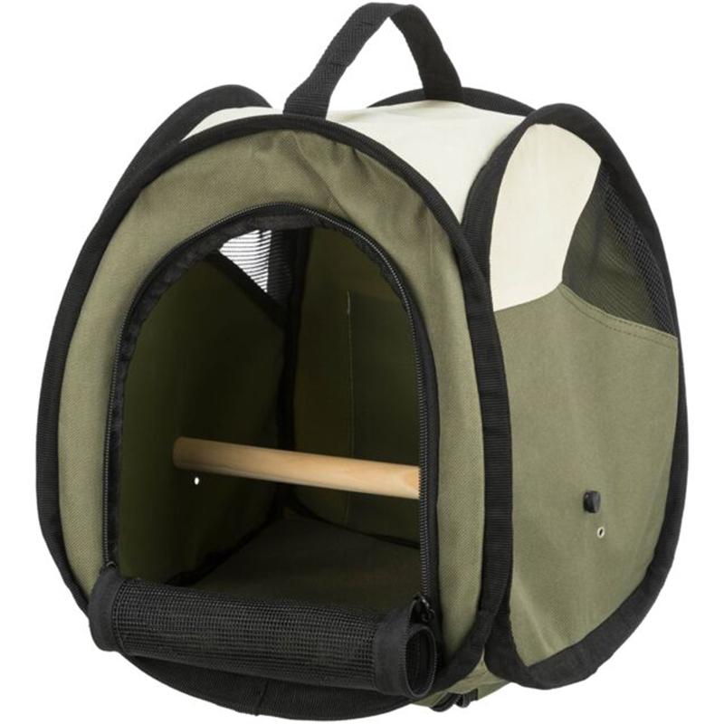 Trixie Transporttasche für Vögel, 27 × 32 × 27 cm, beige/olivgrün