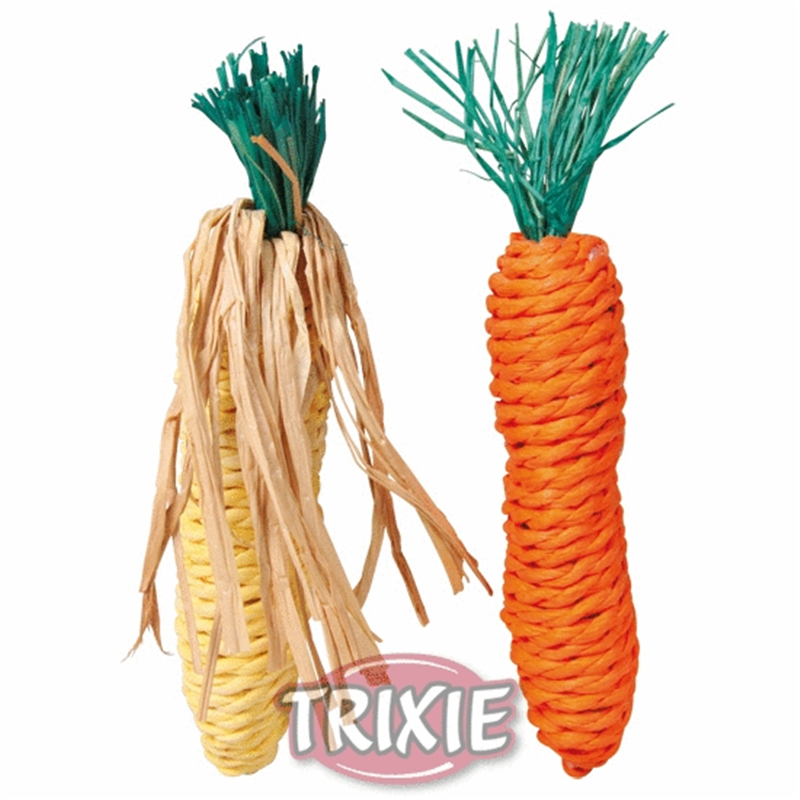 Trixie Stroh Karotte und Maiskolben 15 cm / 2 Stück