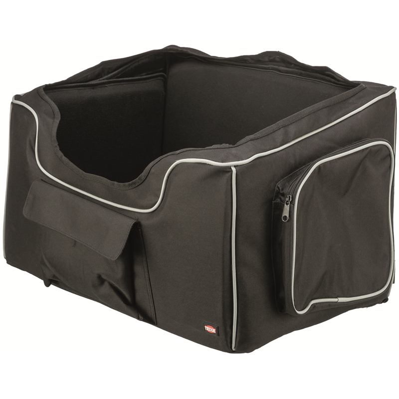 Trixie Autositz, 56 × 37 × 36 cm schwarz/grau bis 10kg mit integrierten Befestigungsgurten