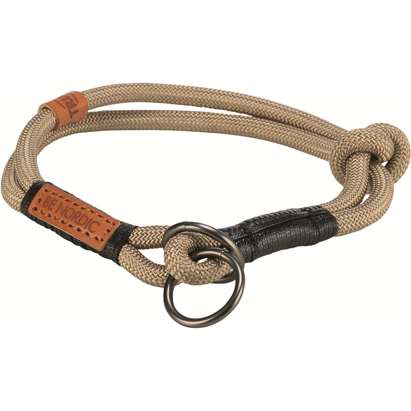 Trixie BE NORDIC Zug-Stopp-Halsband, S: 35 cm/ø 6 mm, sand/schwarz