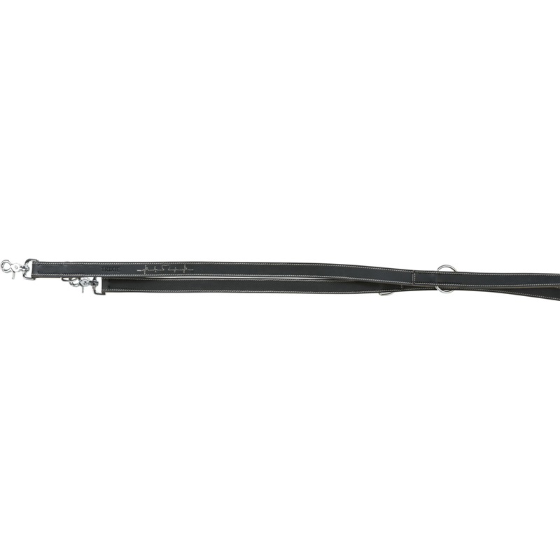 Trixie Rustic Fettleder V-Leine Heartbeat schwarz L-XL 2,00 m/25 mm
