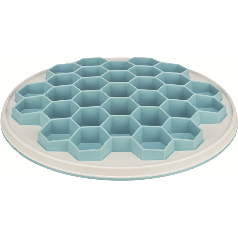 Trixie Slow Feeding Platte Hive, Kunststoff/TPR/TPE, ø 30 cm, grau/blau