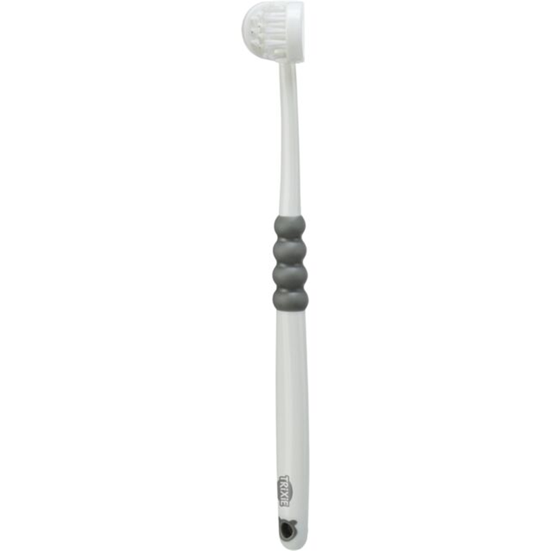 Trixie 3-Kopf-Zahnbürste, 18 cm, weiß/grau