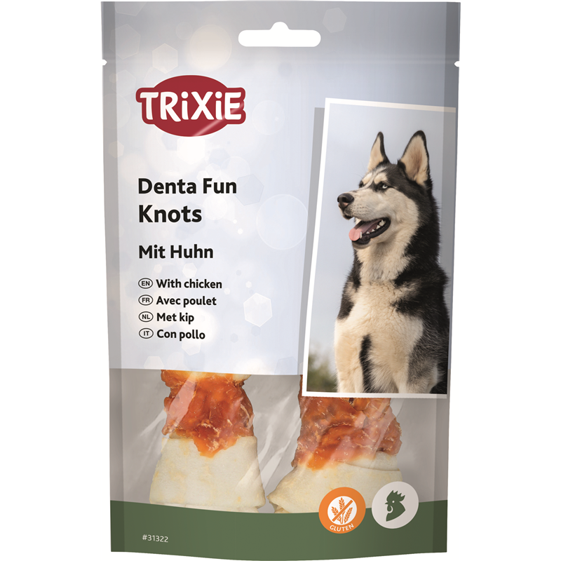Trixie DentaFun Kauknoten Huhn 11 cm / 70 g / 2 Stück