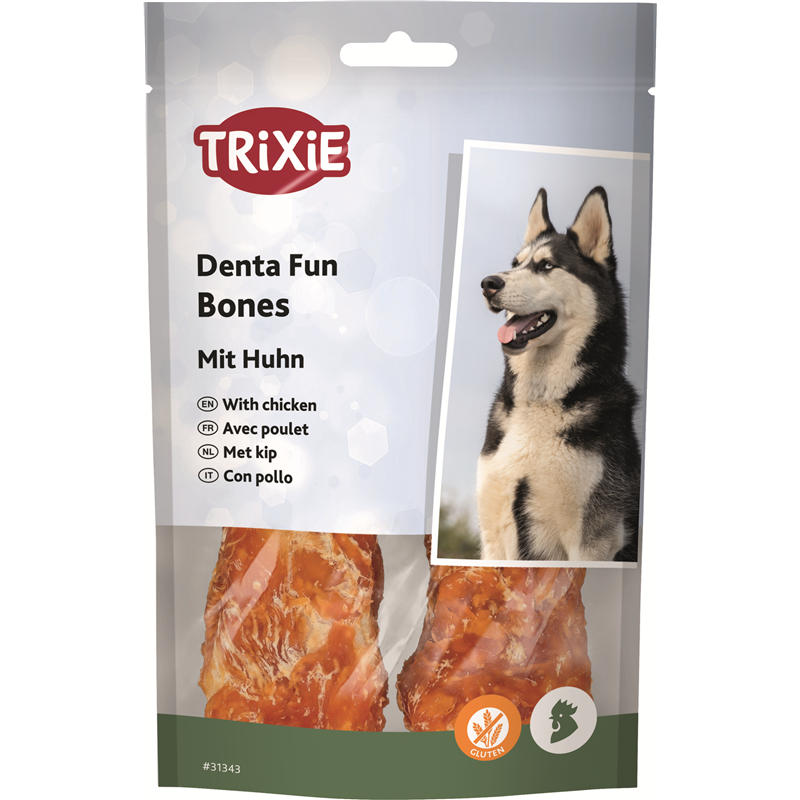 Trixie DentaFun Kauknochen mit Huhn 2 x 60 g / 11 cm