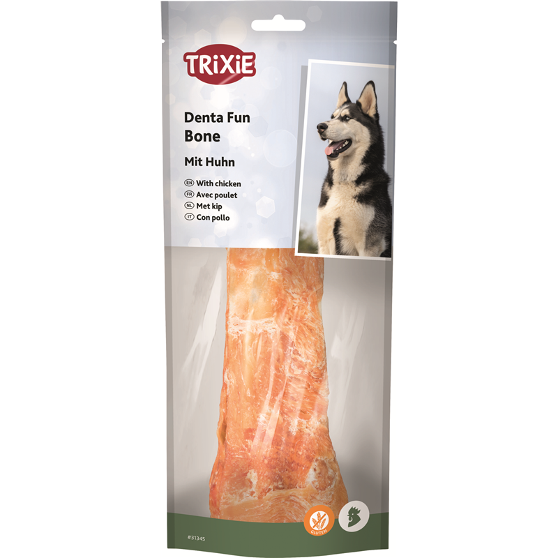 Trixie DentaFun Kauknochen mit Huhn 20 cm / 200 g
