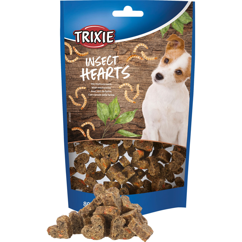 Trixie Insect Hearts mit Mehlwürmern, 80 g