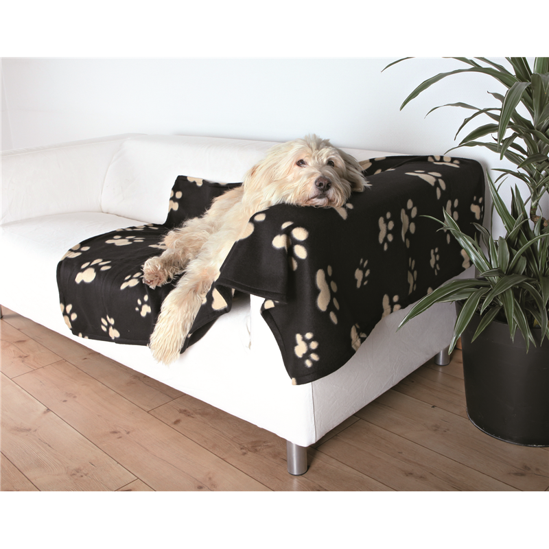 Trixiee Hunde Fleecedecke Barney schwarz/beige 150 × 100 cm