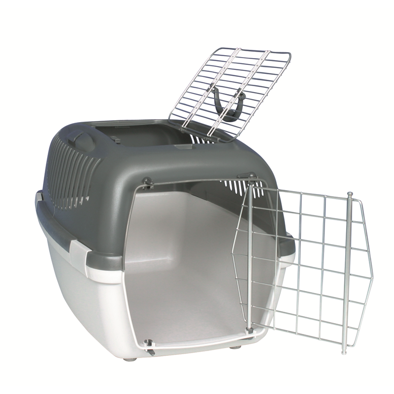 Trixie Hundetransportbox Capri 3 Open Top hellgrau/dunkelgrau S 40 × 38 × 61 cm