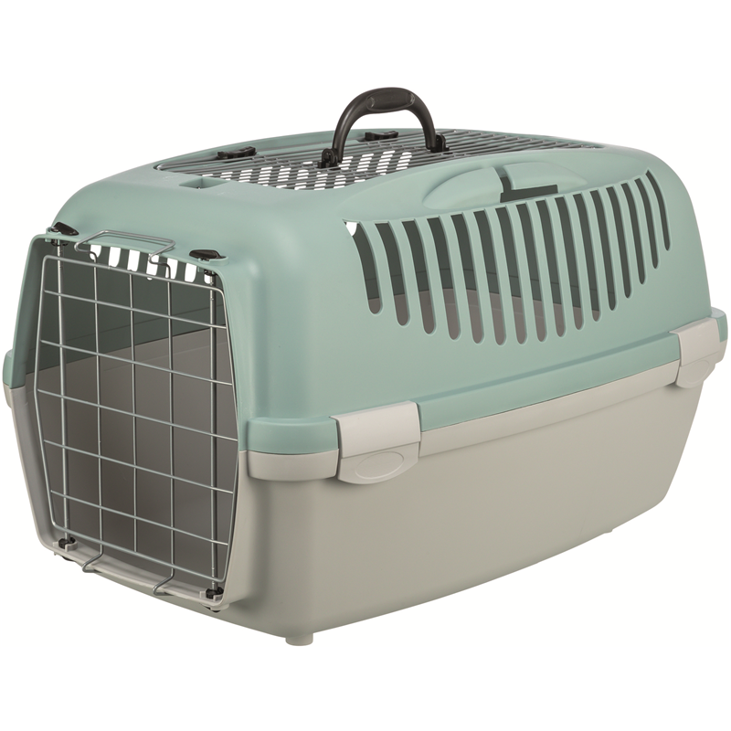 Trixie Transportbox Capri 3 Open Top, S: 40 × 38 × 61 cm, hellgrau/salbei