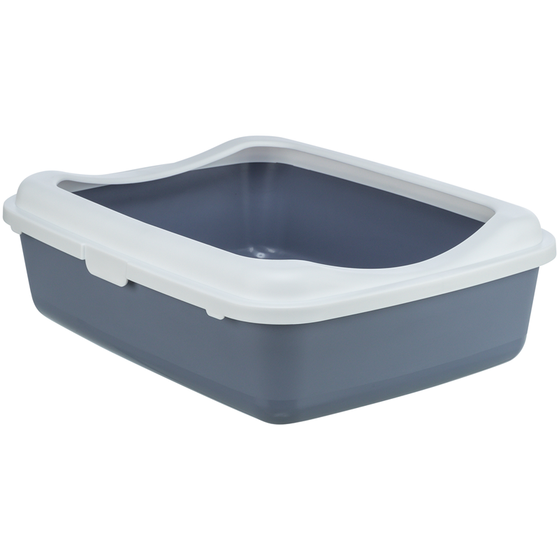 Trixie Cat Katzentoilette Classic Rand, lila/weiß, 37x15x48cm