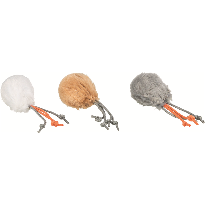 Trixie Catnip Plüschball mit Schelle & Schnüren ø 4 cm
