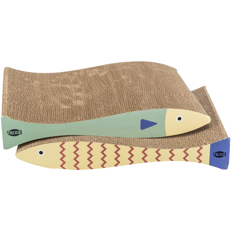 Trixie Cat Kratzpappen Fisch Catnip 2 Stück 40x30 ×11 cm