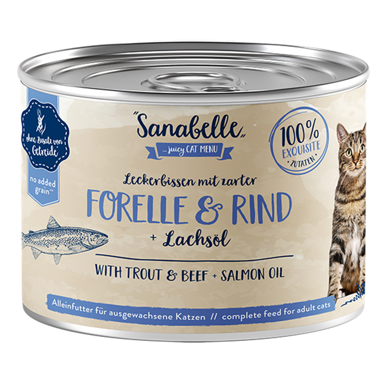 Sanabelle Nassfutter mit Forelle & Rind 195 g