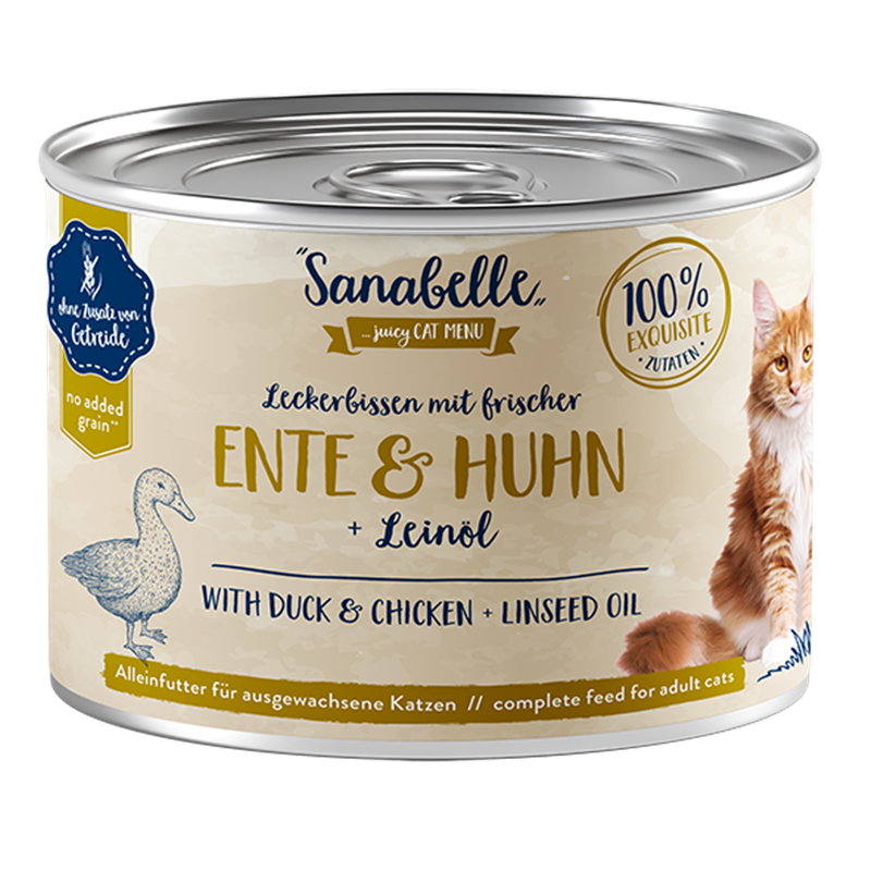 Sanabelle Nassfutter mit Ente & Huhn 195 g