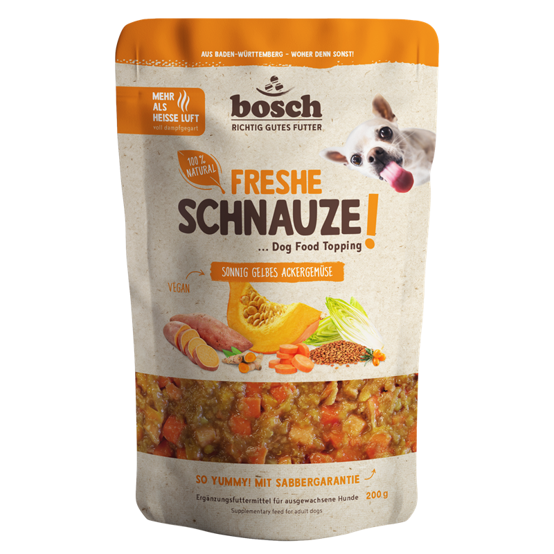 bosch Freshe Schnauze Topping - sonnig gelbes Ackergemüsechtiger Obstgarten 200g