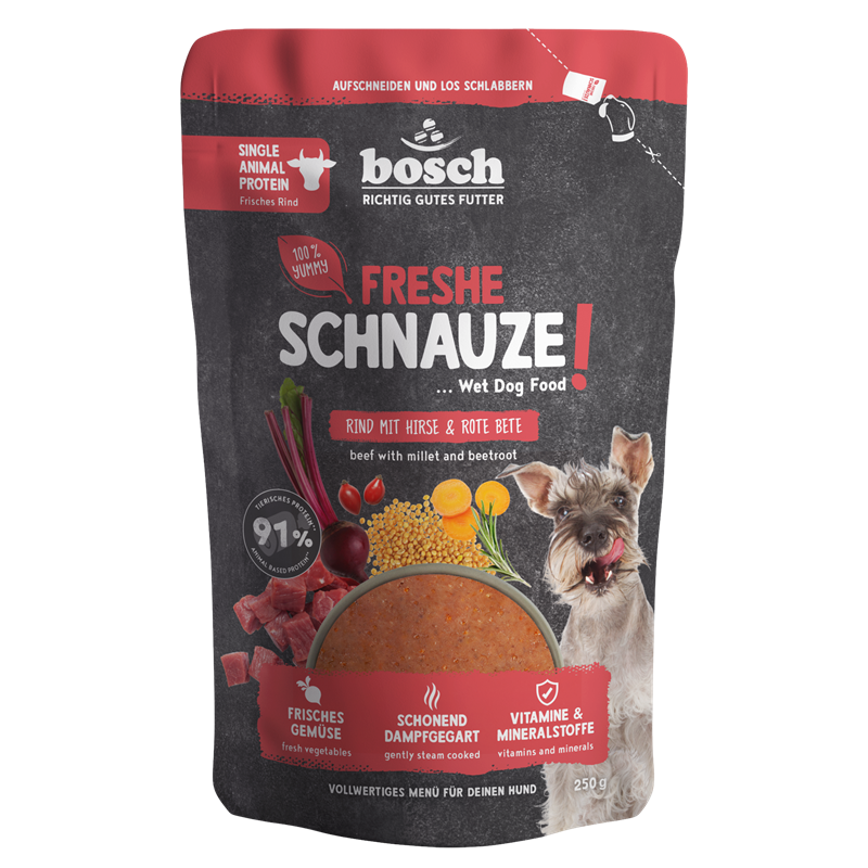 bosch Freshe Schnauze Nassfutter - Rind mit Hirse & Rote Bete 250g