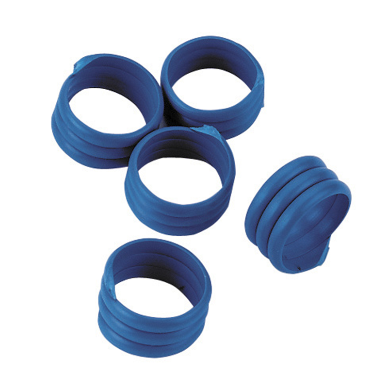 Kerbl Spriralringe für Hühner 16 mm blau 20 Stück im Pack