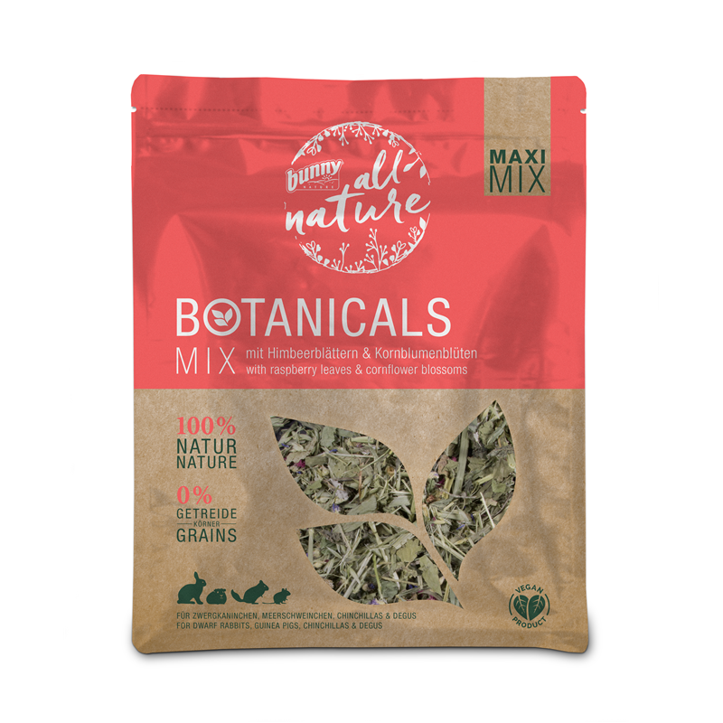 Bunny all nature Botanicals MAXI MIX mit Himbeerblättern & Kornblumenblüten 400 g.