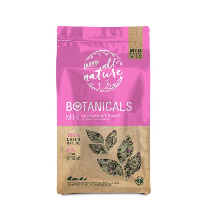 Bunny all nature Botanicals Mid Mix mit Spitzwegerich & Rosenblüten 150 g
