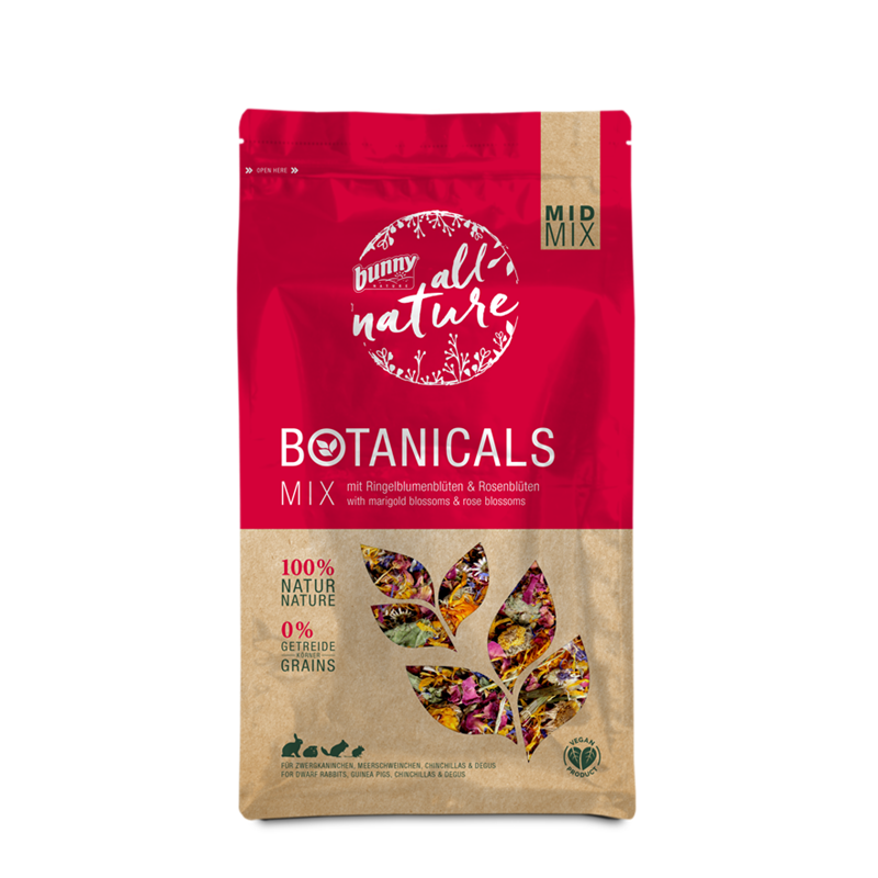 Bunny Botanicals Mid Mix, Ringelblumenblüten + Rosenblüten, 130g