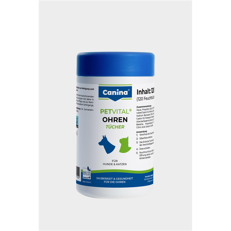 Canina Pharma Petvital Ohrentücher 120 Stück