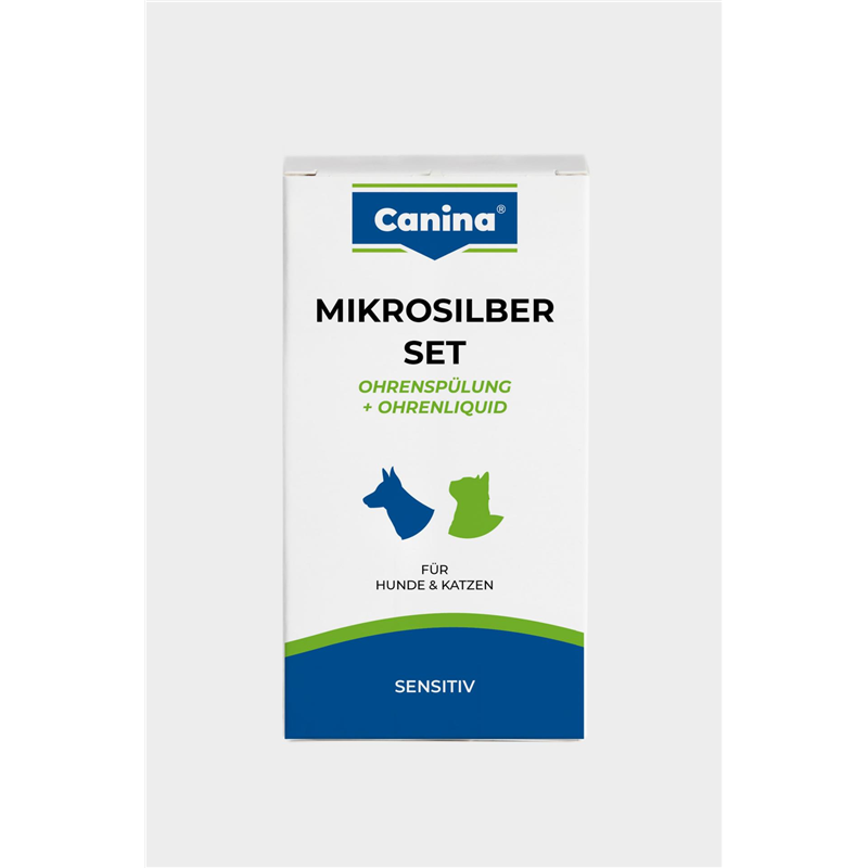 Canina Pharma Mikrosilber Set Ohrenspülung + Liquid 150 ml