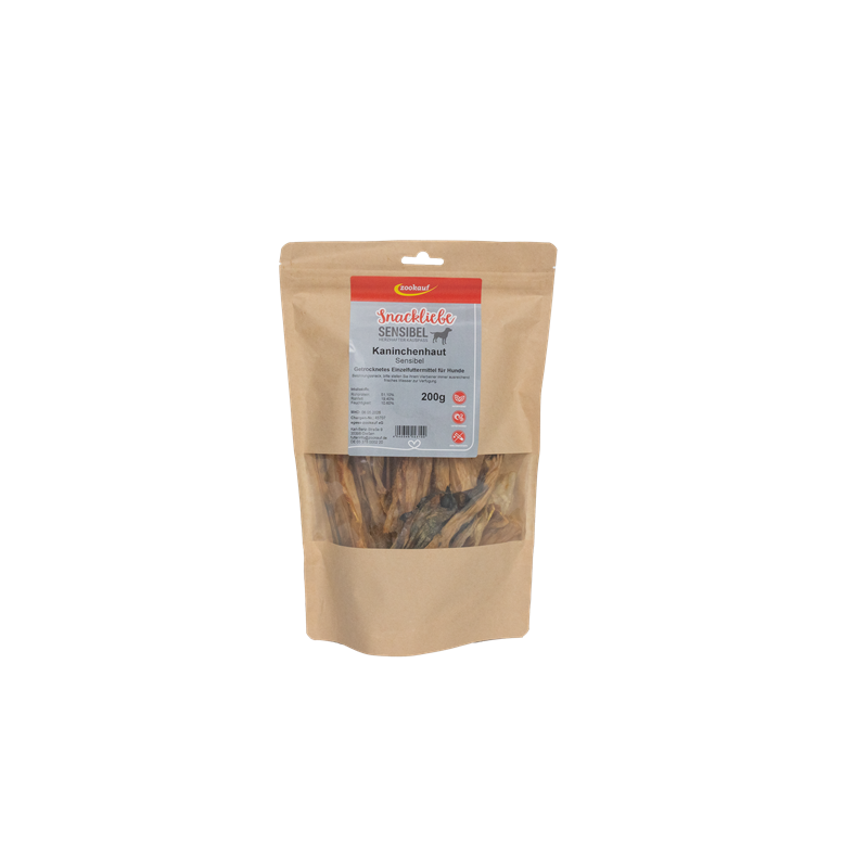 zookauf Snackliebe Sensibel Kaninchenhaut 200 g