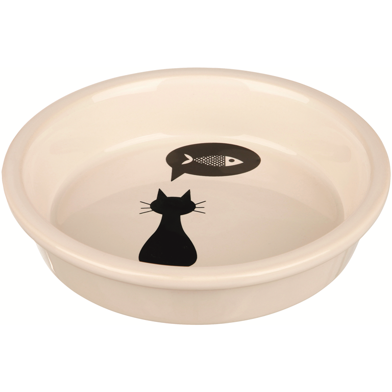 Trixie Keramiknapf Motiv Katze weiß 0,25 Liter/ ø 13 cm