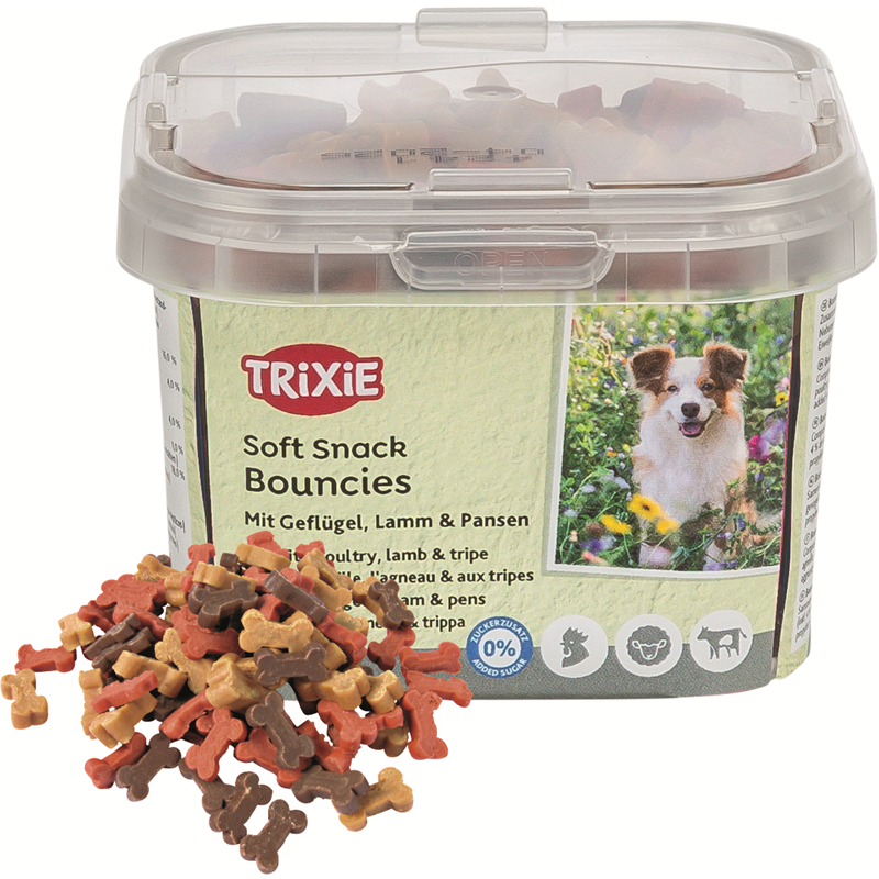 Trixie Soft Snack Bouncies mit Geflügel, Lamm und Pansen 140 g