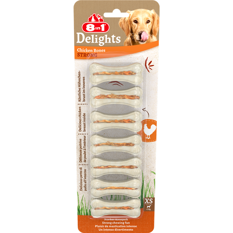 8in1 Delights Chicken Bones Strong XS 140 g