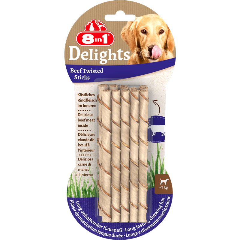 8in1 Delights Beef Twisted Sticks 55 g