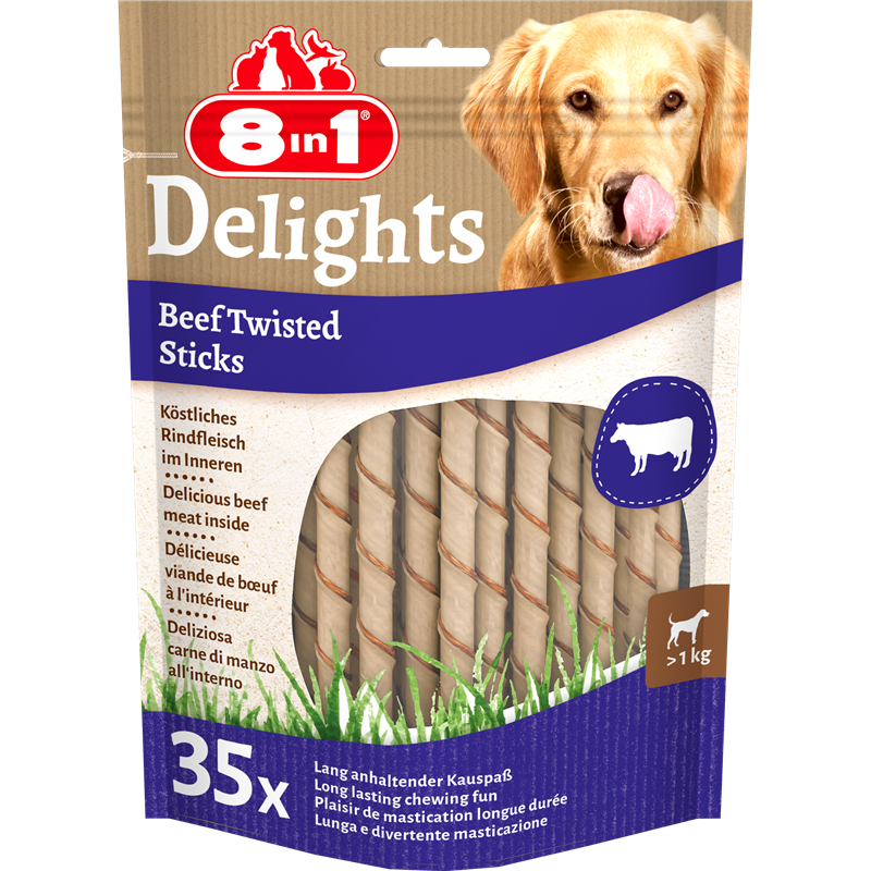 8in1 Delights Beef Twisted Sticks 190 g