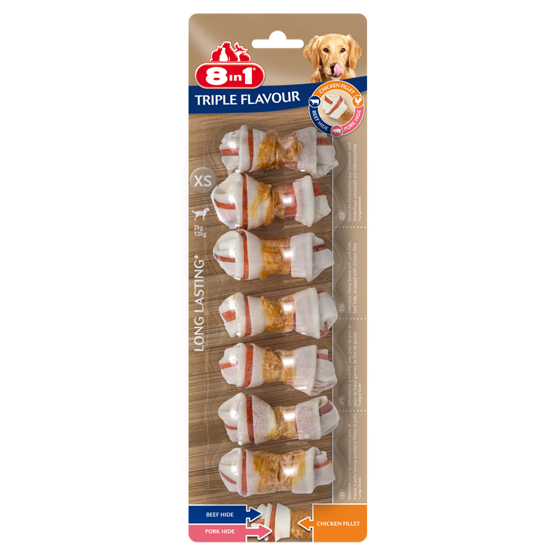 8in1 Triple Flavour Bones XS 98 g
