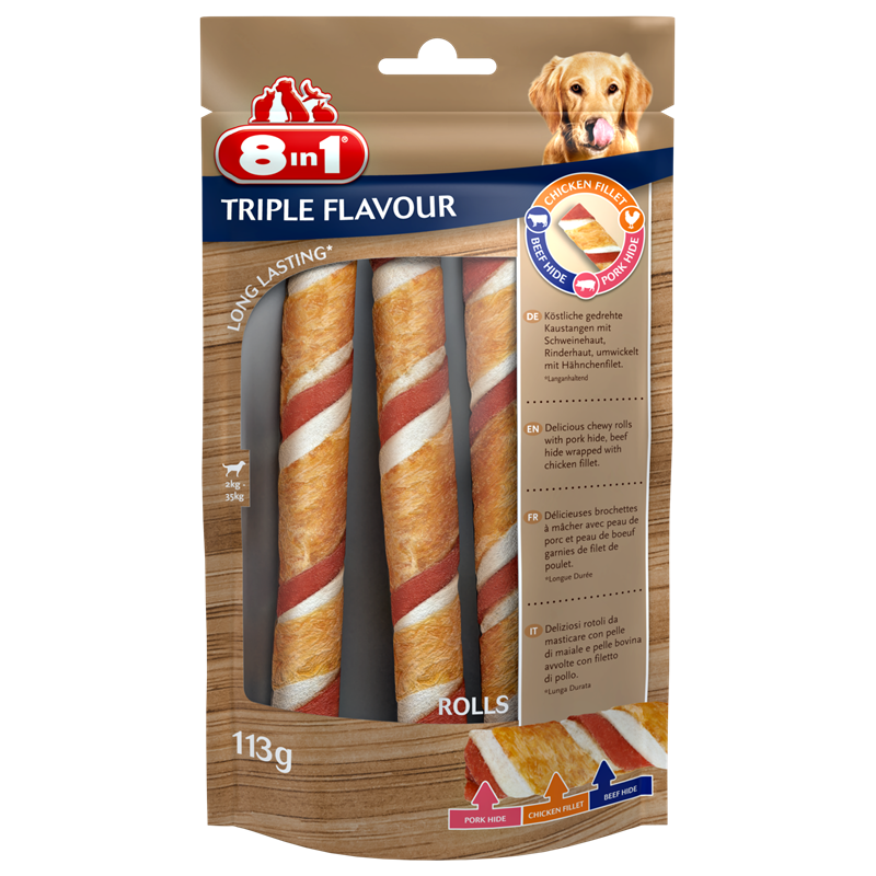 8in1 Triple Flavour Rolls 113 g