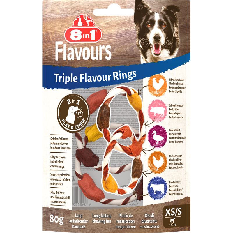 8in1 Triple Flavour Rings XS/S 80 g
