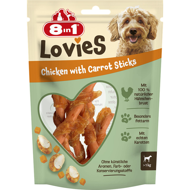 8in1 Lovies Chicken & Carrot Sticks 80 g